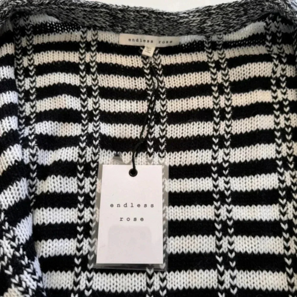 Anthropologie- Endless Rose-NWT- Bohemian-Fringe-Open-Sweater-Fall--M/L - Picture 8 of 13